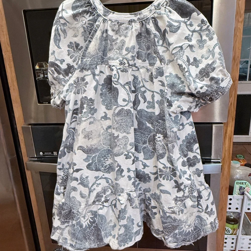 Pilcro by Anthropologie Puff Sleeve Dress/ with Frayed Hems XL - Picture 2 of 16